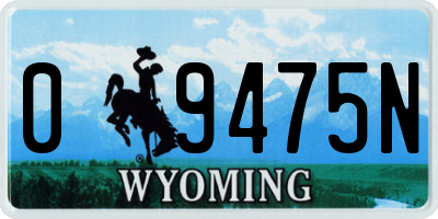WY license plate 09475N
