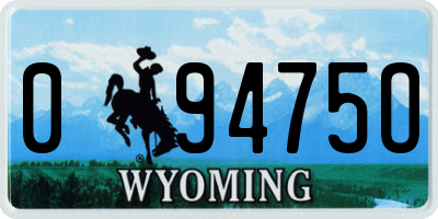 WY license plate 09475O