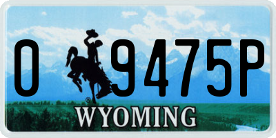 WY license plate 09475P