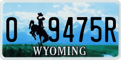 WY license plate 09475R