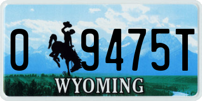 WY license plate 09475T