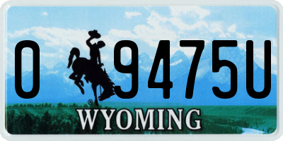 WY license plate 09475U