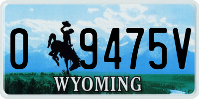 WY license plate 09475V