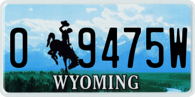 WY license plate 09475W