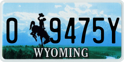 WY license plate 09475Y