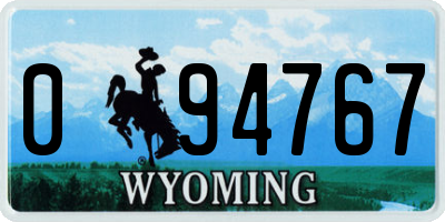 WY license plate 094767