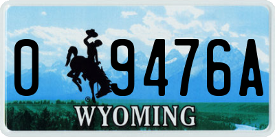 WY license plate 09476A