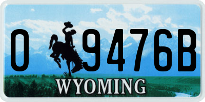 WY license plate 09476B