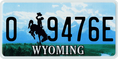 WY license plate 09476E