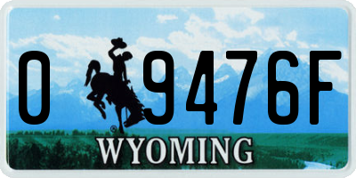 WY license plate 09476F