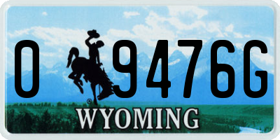WY license plate 09476G