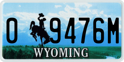 WY license plate 09476M