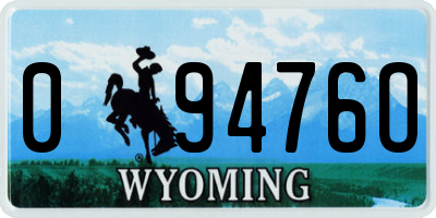 WY license plate 09476O