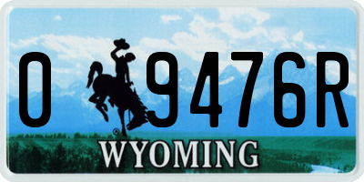 WY license plate 09476R