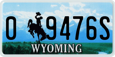 WY license plate 09476S