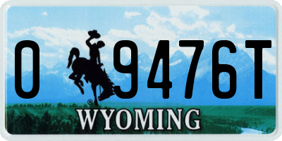WY license plate 09476T