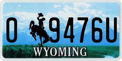 WY license plate 09476U