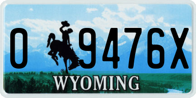 WY license plate 09476X