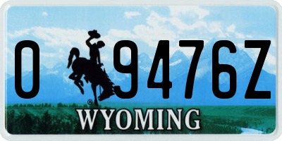 WY license plate 09476Z