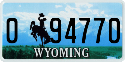 WY license plate 094770