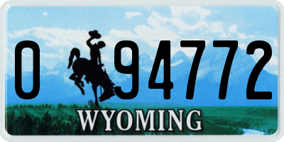 WY license plate 094772