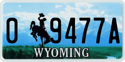 WY license plate 09477A