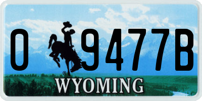 WY license plate 09477B