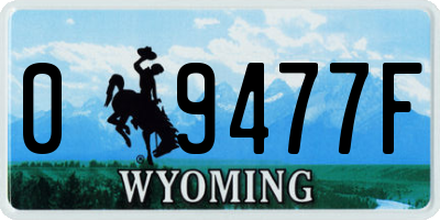 WY license plate 09477F