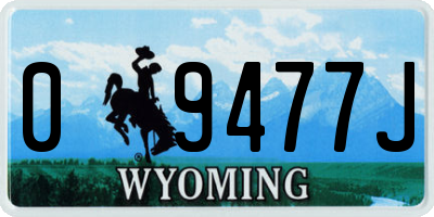 WY license plate 09477J