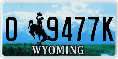 WY license plate 09477K