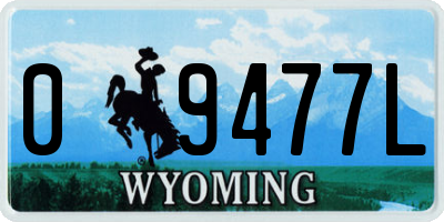 WY license plate 09477L