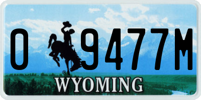WY license plate 09477M