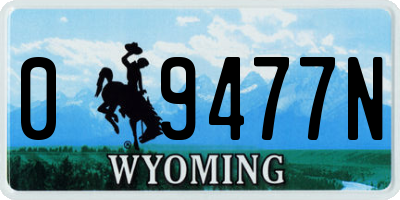 WY license plate 09477N