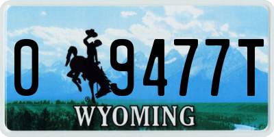 WY license plate 09477T