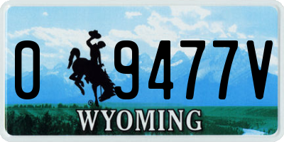 WY license plate 09477V