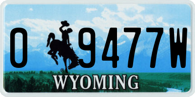WY license plate 09477W