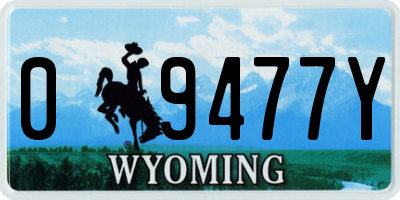 WY license plate 09477Y