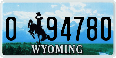 WY license plate 094780
