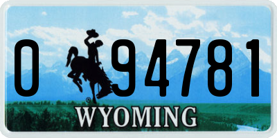 WY license plate 094781