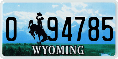 WY license plate 094785