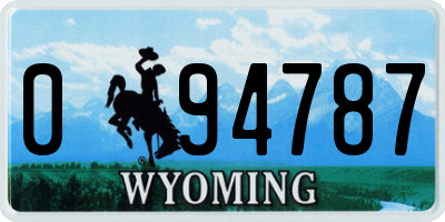 WY license plate 094787