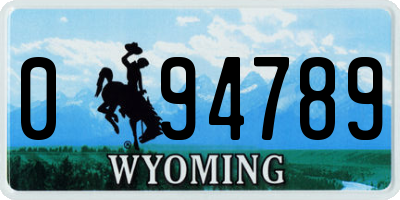 WY license plate 094789
