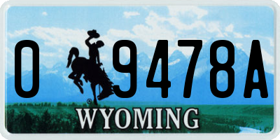WY license plate 09478A