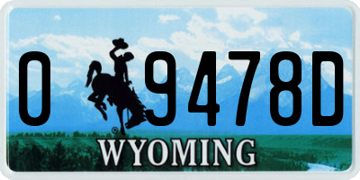 WY license plate 09478D