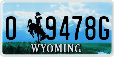 WY license plate 09478G
