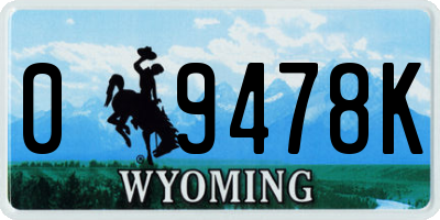 WY license plate 09478K