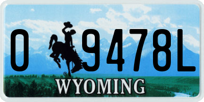WY license plate 09478L
