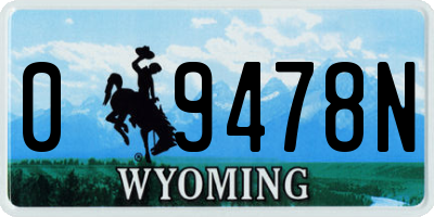 WY license plate 09478N