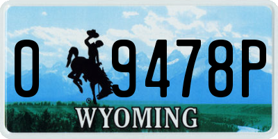 WY license plate 09478P
