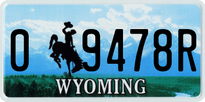 WY license plate 09478R